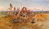 Charles Marion Russell Famous Paintings - Navajo Trackers